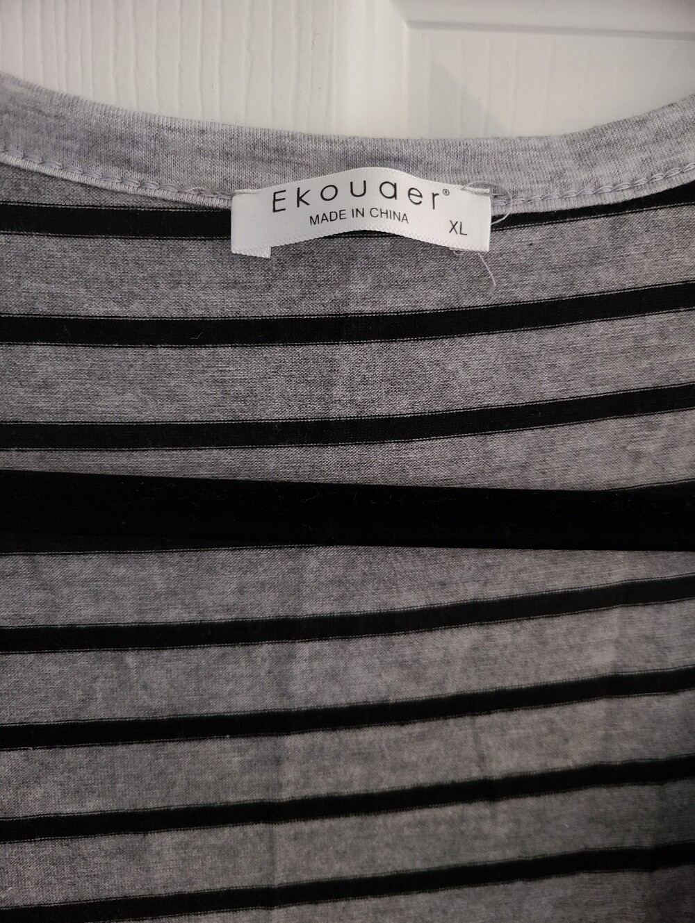 Striped Zipper Long Robe - Picture 3 of 7